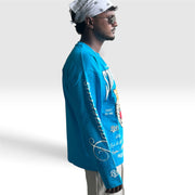 ORIYA- STAY DANGEROUS BOXY-FIT HONEY COMB-INSPIRED GRAPHIC PATTERN