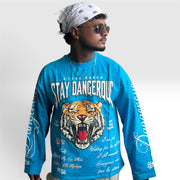 ORIYA- STAY DANGEROUS BOXY-FIT HONEY COMB-INSPIRED GRAPHIC PATTERN