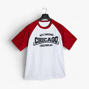 Chicago Raglan Oversized T-Shirt Red - front